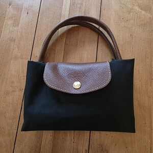 Longchamp-Inspired Black and Brown Tote Bag